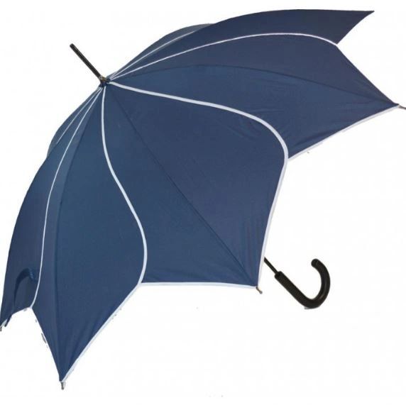 Navy/White Trim Swirl Umbrella/Parasol - Waterproof