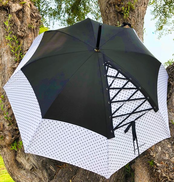 Corset Umbrella by Chantal Thomass - Luxury Handmade French - Polka Dots