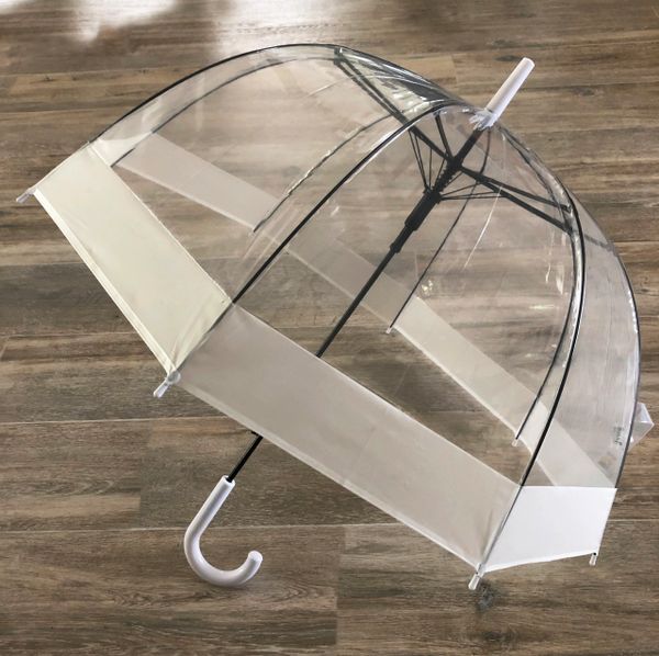 Clear Bubble Umbrella 32" - Translucent white trim - Safe tips