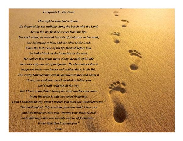 Footprints Poem Printable Black And White - Printable Word Searches