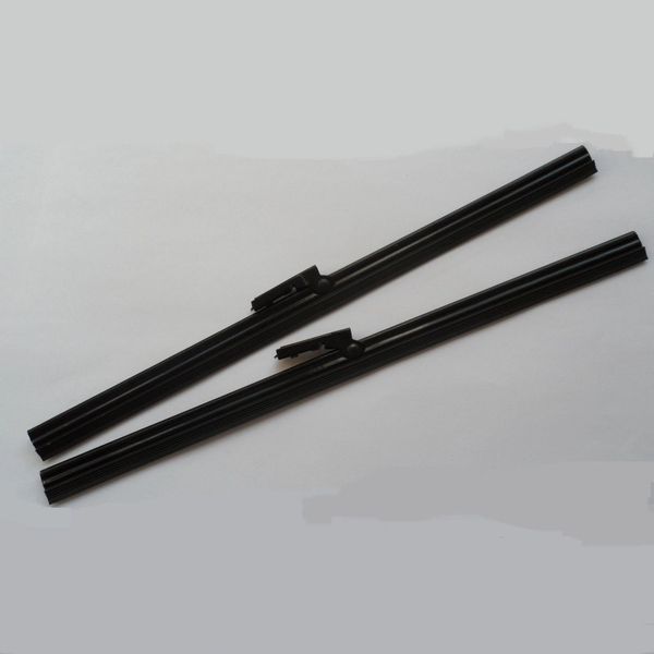 Classic Car 10" Steel Black Finish Flat Insert Wiper Blades x 2