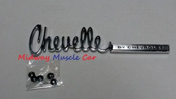 Chevelle by CHEVROLET rear deck trunk lid emblem 71 72 Chevy Chevelle