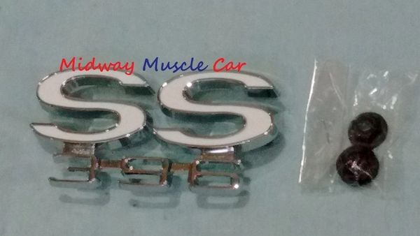 SS396 rear deck tail panel emblem 66 Chevy Chevelle Malibu super sport SS