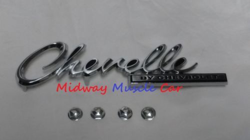 Chevelle by CHEVROLET rear deck trunk lid emblem 69 Chevy Chevelle