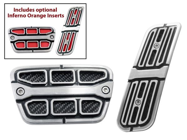 billet aluminum brake & gas pedal trim covers 2010-15 Chevy Camaro