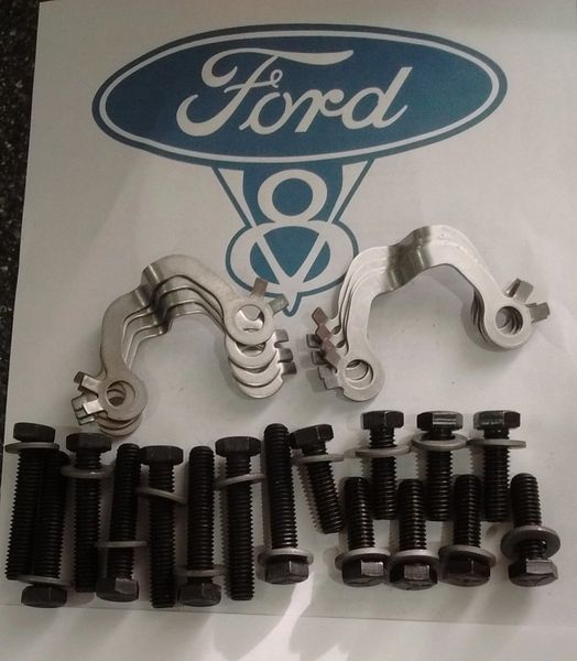 64 65 66 Ford Mustang Falcon exhaust manifold bolts & lock hardware kit 260 289