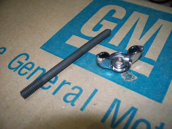 NOS carb stud & chrome wingnut Chevy Corvette Chevelle Camaro 64-80