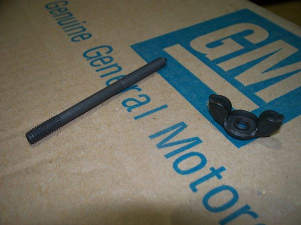 NOS black wingnut & carb stud 64-85 Buick Olds skylark 442 GS cutlass