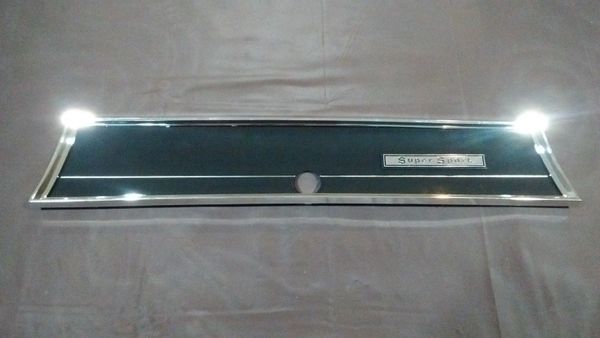 SS glove box door trim plate cover bezel 66 Chevelle El Camino GM resto part