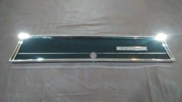 SS glove box door trim plate cover bezel 66 Chevelle El Camino GM resto part