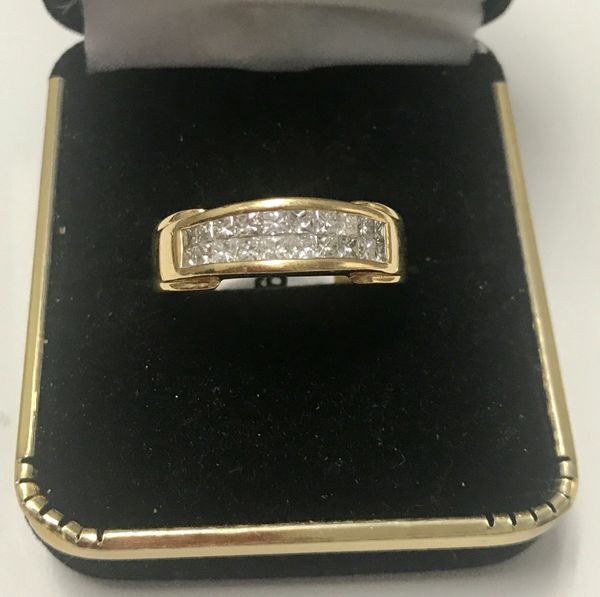 18KT Solid Yellow Gold, Real Diamond Man Rings. E178 | Golden Grillz ...