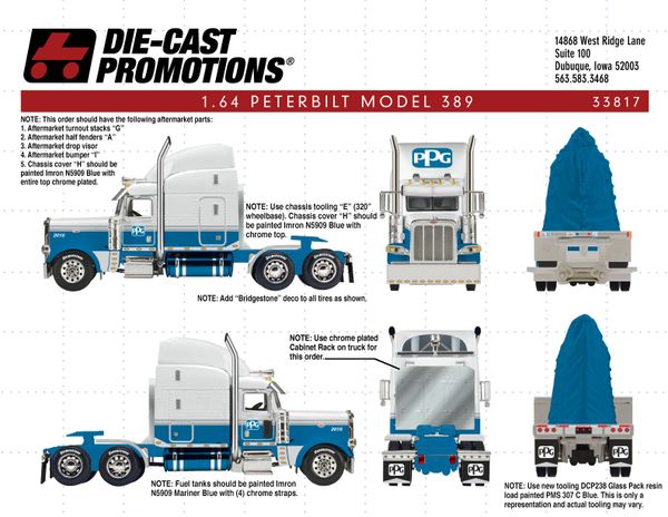 PPG 2016 MODEL PETERBILT 389 WITH FONTAINE RENEGADE LOW BOY LOAD