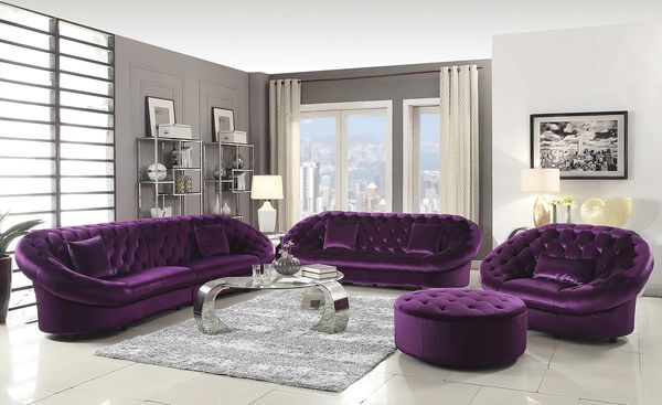 Coaster 511045 Romanus Purple 4 Pcs Sofa Set Furnituresalesnyc