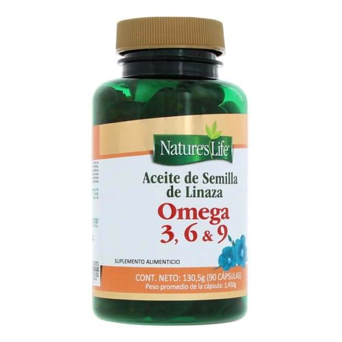 NATURE S LIFE OMEGA 3,6 & 9 (ACEITE DE LINAZA) CAP. FCO. C/90