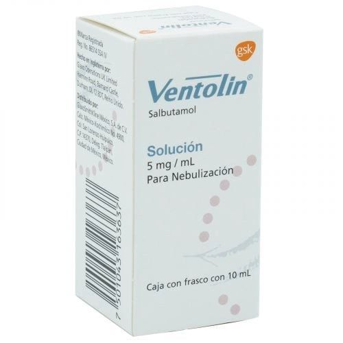 VENTOLIN SOL. P/NEBULIZACION 5 MG. CAJA C/FCO. C/10 ML.