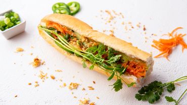 Vegetarian banh mi sandwich