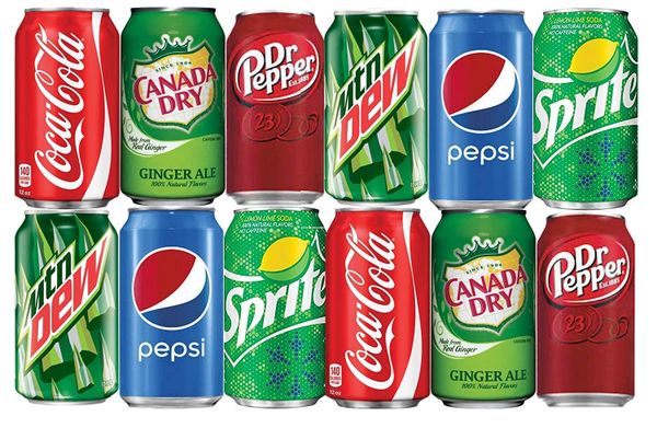 BGM Assortment of Soda, Coca-Cola, Pepsi, Dr Pepper, Mountain Dew, Sprite and Ginger Ale Refrigerator Restock Kit (Pack of 12)