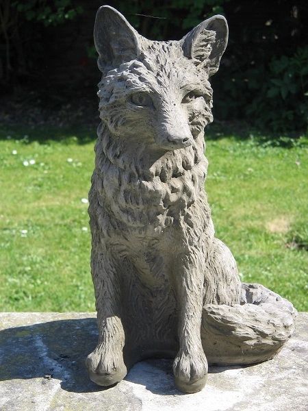 Fox Garden Statue Surrey Ornamental Stoneware