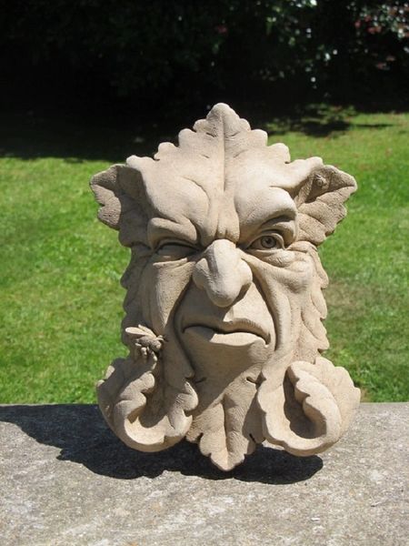 Buzz Off Green Man Plaque Surrey Ornamental Stoneware