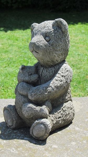 Mother and Baby Teddy Bear Statue | Surrey Ornamental Stoneware