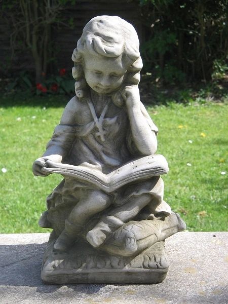 Girl Reading Garden Ornament | Surrey Ornamental Stoneware