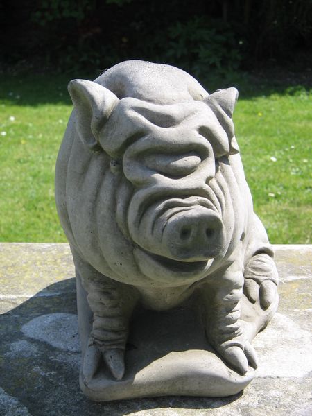 Pot Bellied Pig Garden Statue | Surrey Ornamental Stoneware