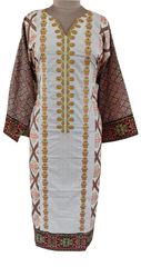 Designer Pakistani Mahi Zara Semi Stitched Embroidered Long Kurta Kurti ZS3B