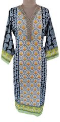Designer Pakistani Mahi Zara Semi Stitched Embroidered Long Kurta Kurti ZS2A