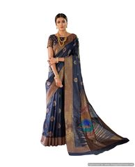Soft Silk Handloom Weaven Saree (Blue_KS07)