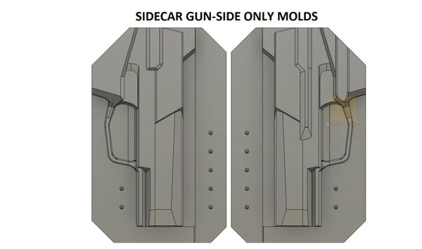 X2 PIECE SIDECAR GUN-SIDE ONLY