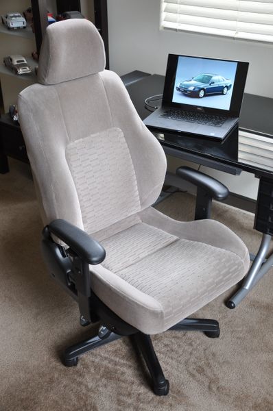 SOLD Thank You! - Honda Prelude Fabric Office Chair - Ivory