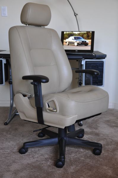 SOLD Thank You! - Acura Legend Leather Office Chair - Shadow Ivory