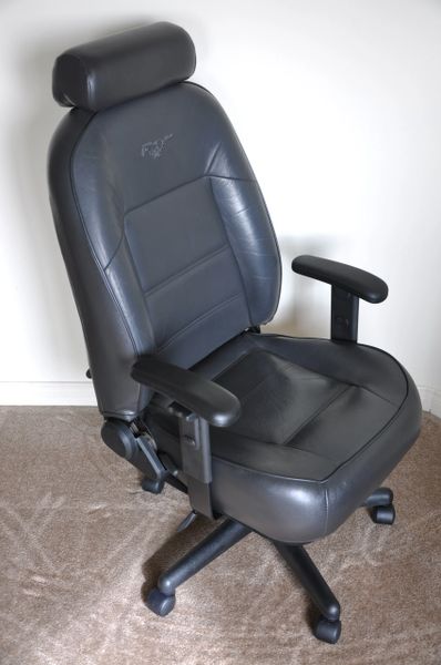 SOLD Thank You! - Ford Mustang Leather Office Chair - Dark Charcoal