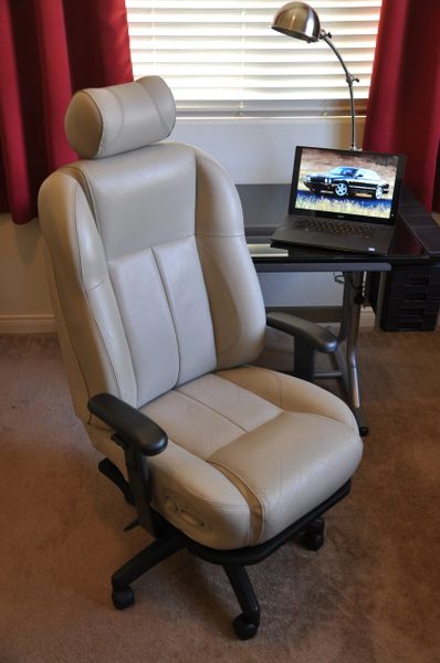 SOLD Thank You! - Jaguar XJR / XJ8 Sport Power-Operated Leather Office Chair - Oatmeal