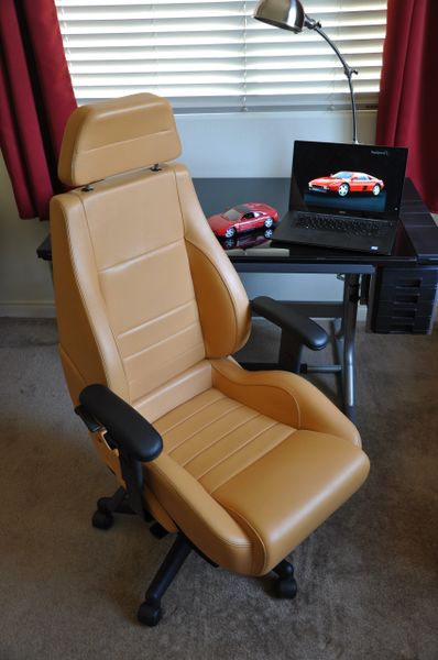 SOLD Thank You! - Ferrari 348 Leather Office Chair - Cuoio