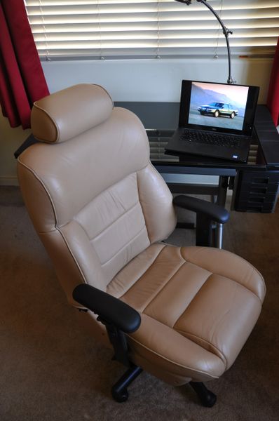 SOLD Thank You! - Mercury Cougar Leather Office Chair - Prairie Tan