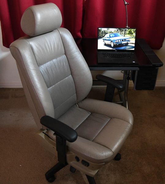 SOLD Thank You! - BMW 530i Power-Operated Leather Office Chair - Two-Tone Pergament