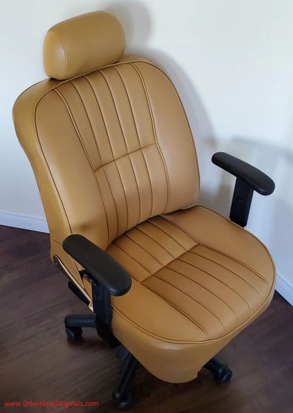 SOLD Thank You! - Jaguar XJ6 Leather Office Chair - Biscuit