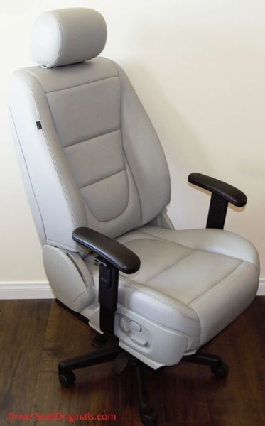 SOLD Thank You! - Jaguar XJ8 Power-Operated Leather Office Chair - Dove Gray