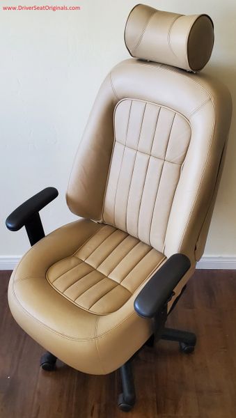 SOLD Thank You! - Jaguar XJ8 L Power-Operated Leather Office Chair - Cashmere