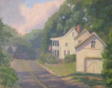 Oil painting en Plein air, Old Lyme, CT Land Conservation.  Middlesex County Landscape Painting