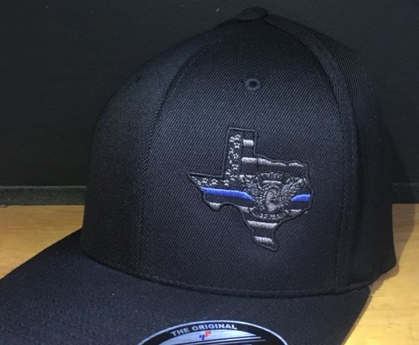 B4 - Motors Any State, Flexfit hat, Thin Blue Line logo