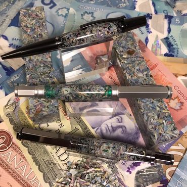Shredded Canadian Money Pen