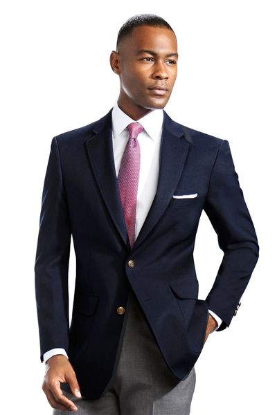 Navy blue blazer on sale with gold buttons mens