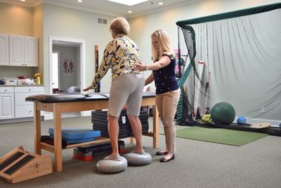 Vestibular rehabilitation, balance training, physical therapy for balance, gait training