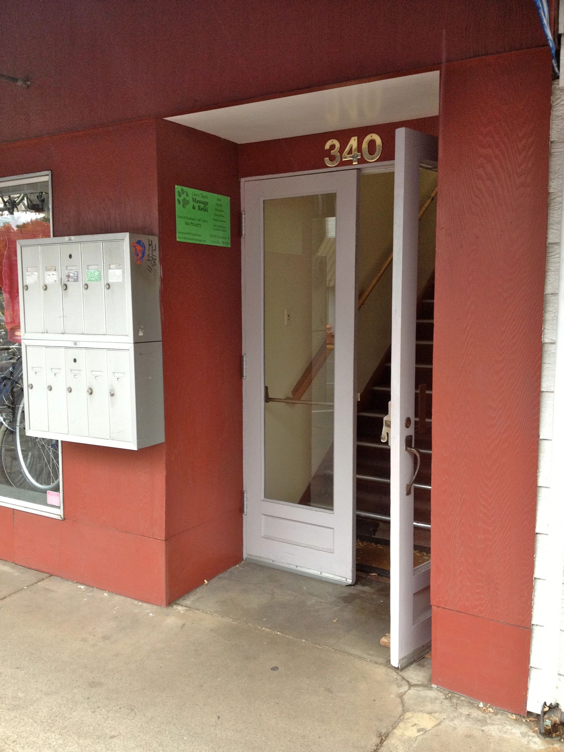 The entrance to the second floor where my office is.