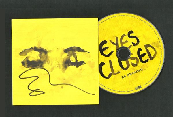 ED SHEERAN HAND SIGNED CD EYES CLOSED