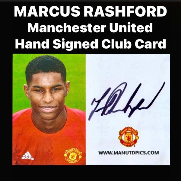 MARCUS RASHFORD Manchester United Football Hand Signed 6x4 Official