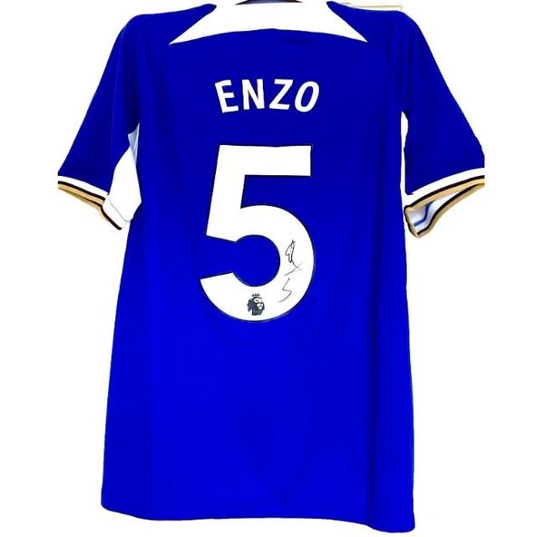 ENZO FERNANDEZ NEW Hand Signed Chelsea FOOTBALL SHIRT 2023/2023 - RARE ...