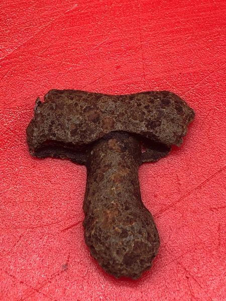 German aluminium made mushroom cap badge worn by soldier of the 205th Infantry Division nice solid relic recovered in the Kurland Pocket 1944-1945 battle in Latvia